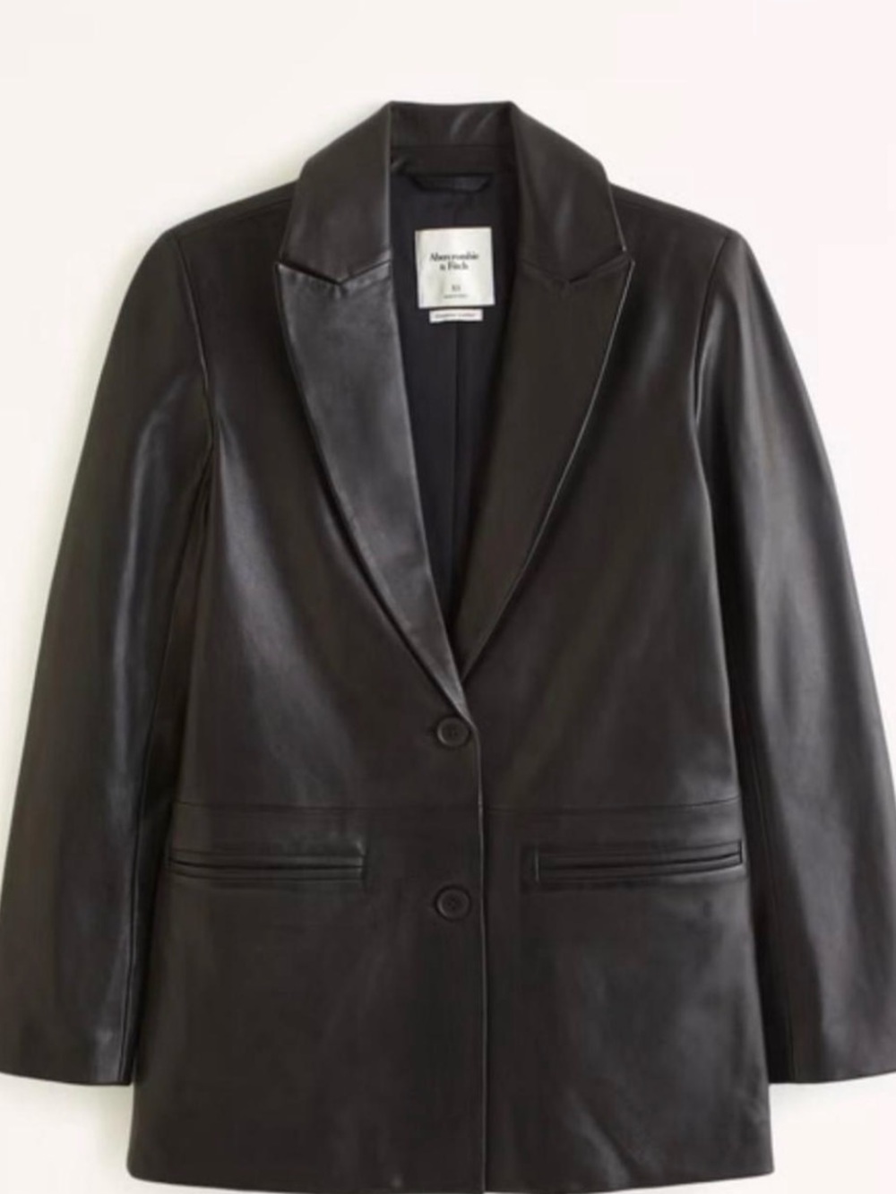 Abercrombie & Fitch Black Vegan Leather Blazer